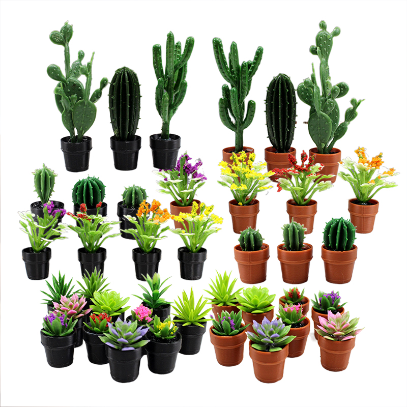 Echeveria Succulent - 8 szt. Miniaturowych, plastikowych roślin w